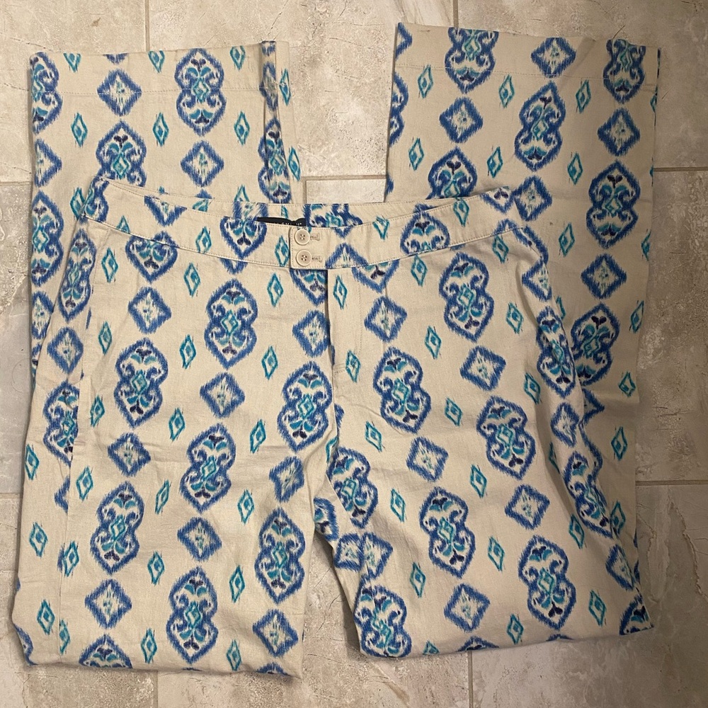 NWOT Willi Smith Aztec Boho Wide Leg Linen Pant